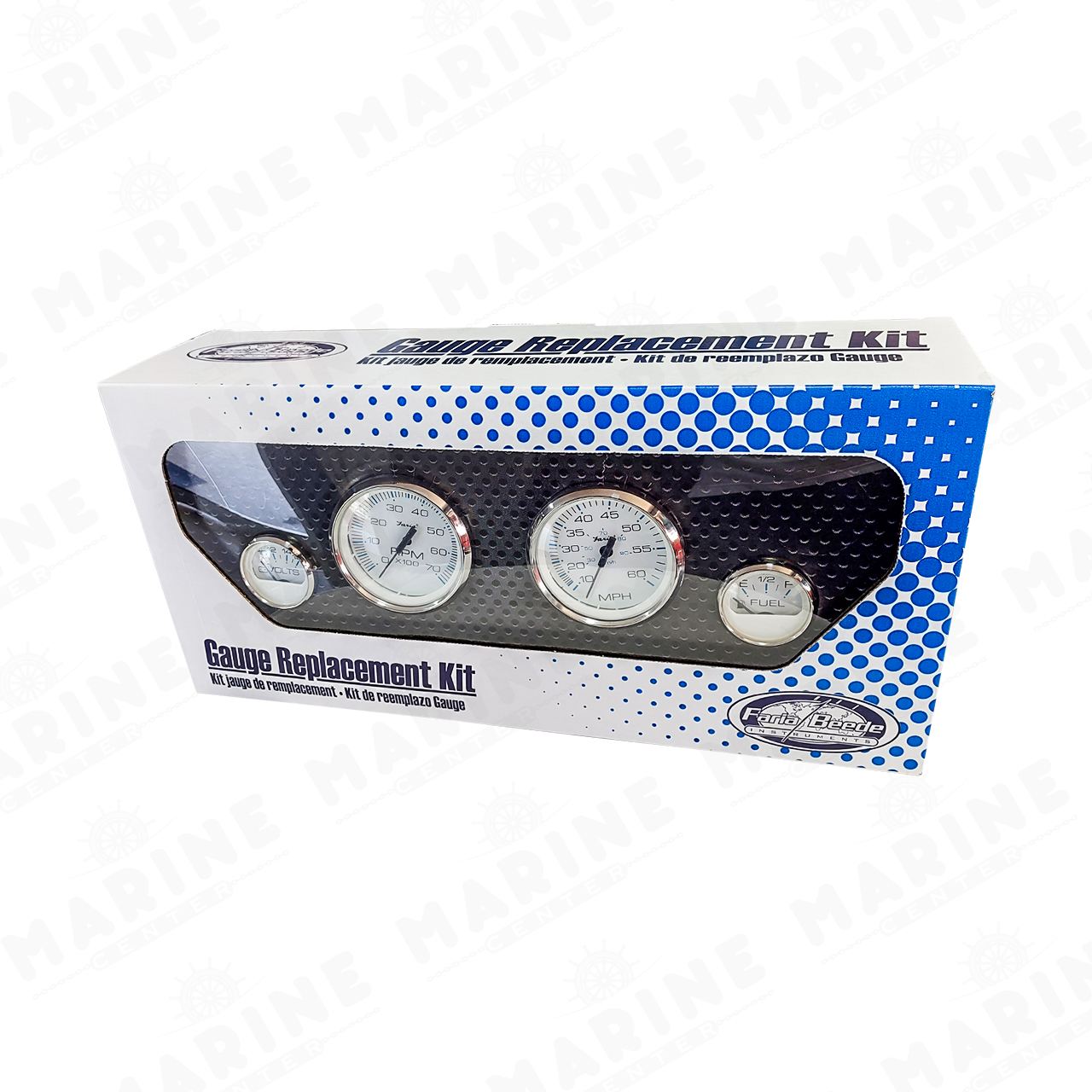 Kit de Medidores Inox Faria Chesapeake, Blanco, Ref 351002 - Marine Center